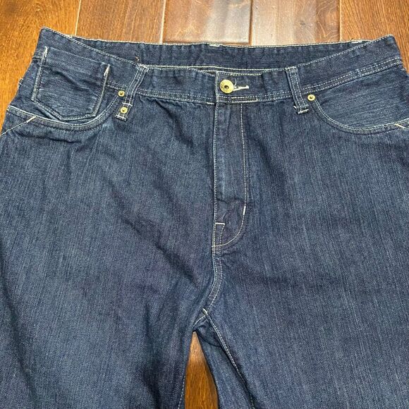 Enyce Vintage Y2K Embroidered Straight Leg Denim Blue Gold Jeans Men's 40 x 34 - Picture 3 of 11